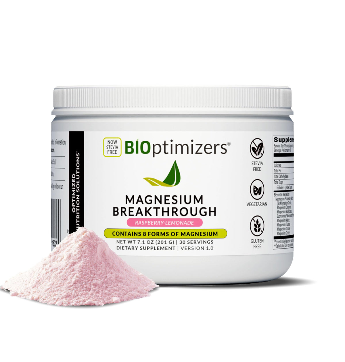 BIOptimizers Magnesium Breakthrough Drink Raspberry Lemon bottle hero image