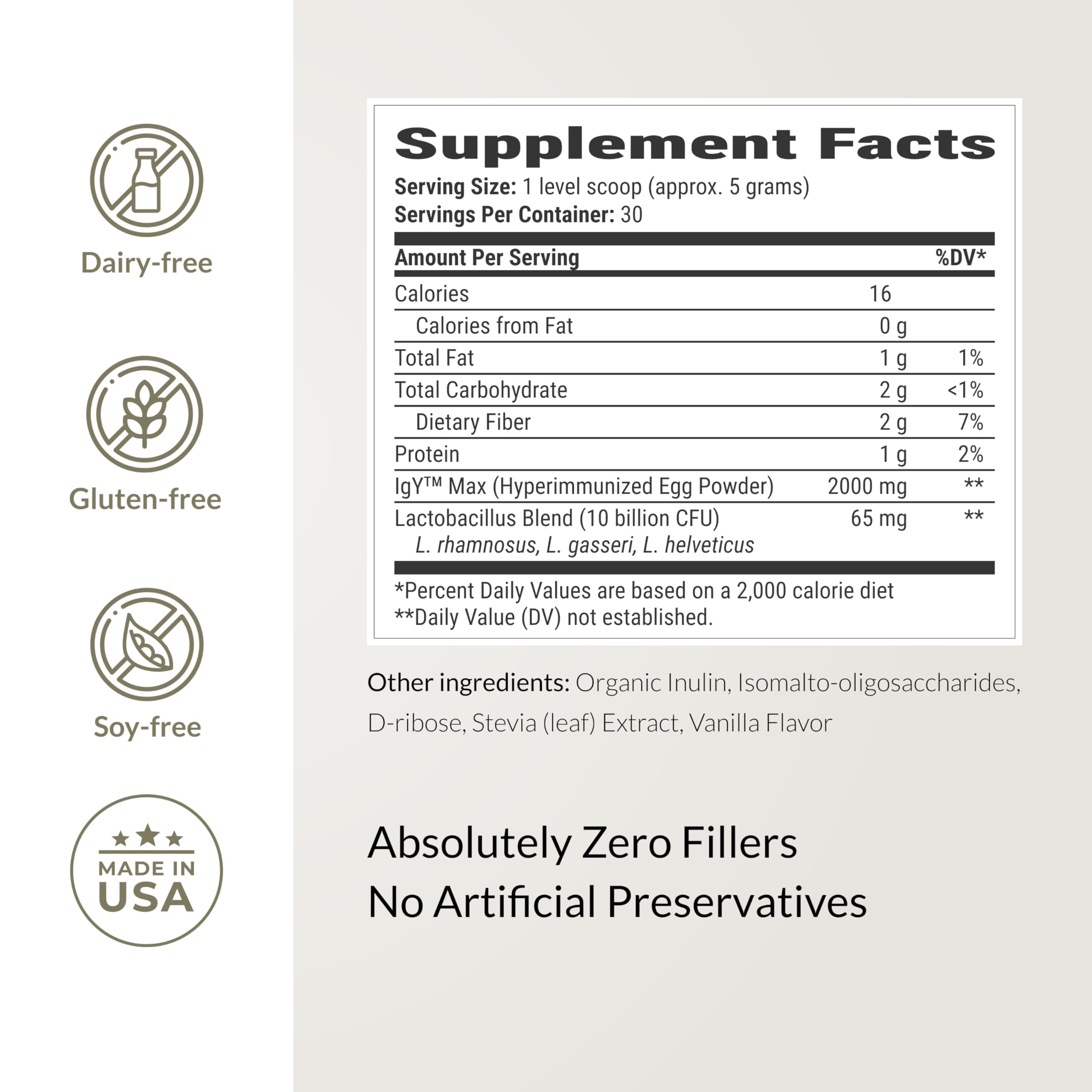 BIOptimizers Microbiome Breakthrough vegetarian formula suitable for vegetarians and dairy-free diets