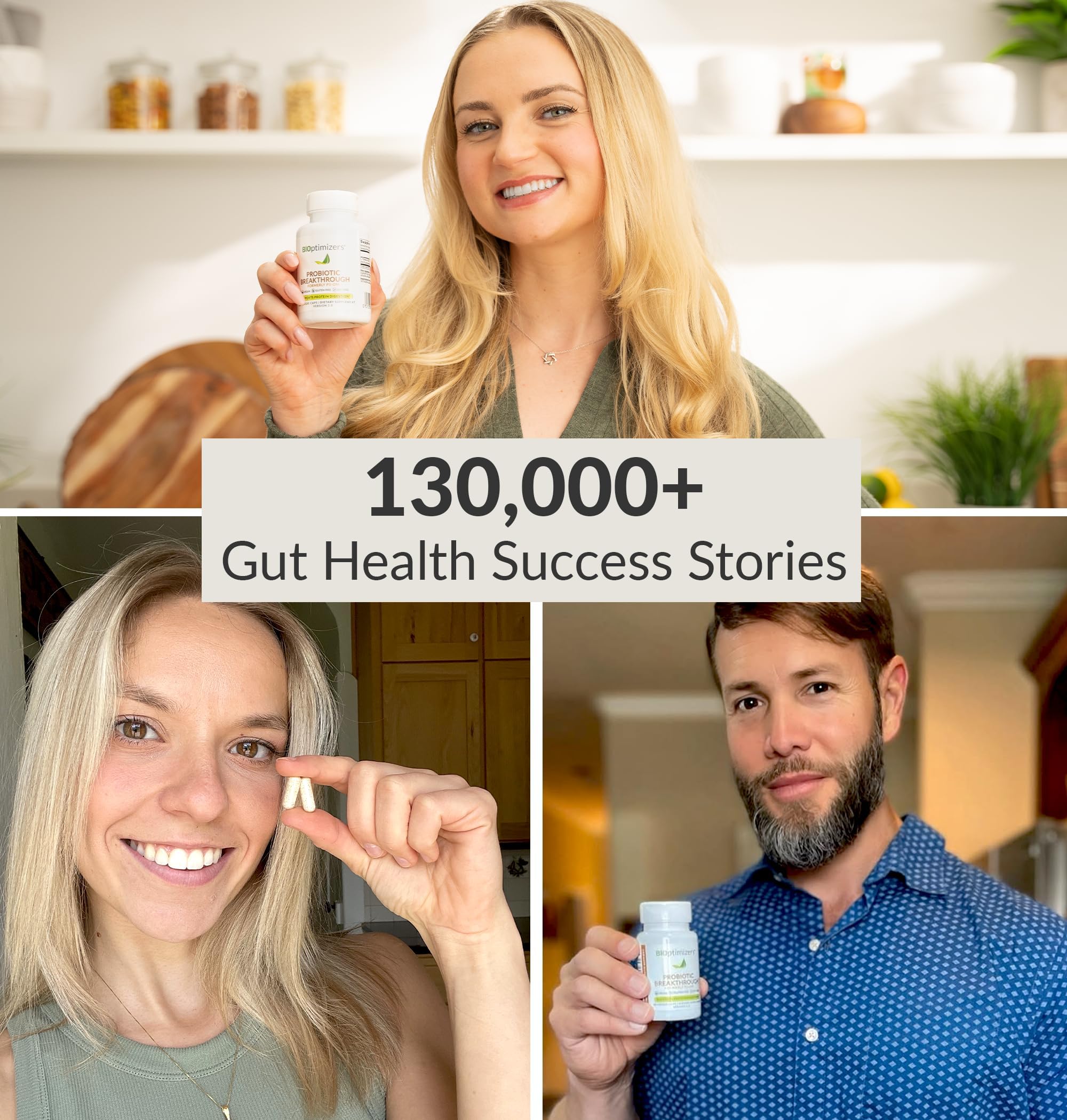 BIOptimizers Probiotic Breakthrough digestive system graphic explains gut support.