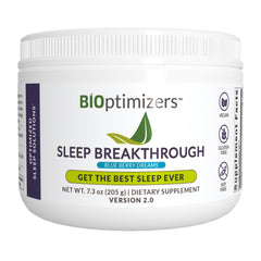 BIOptimizers Sleep Breakthrough powder tin, ideal for a calm nightly routine.