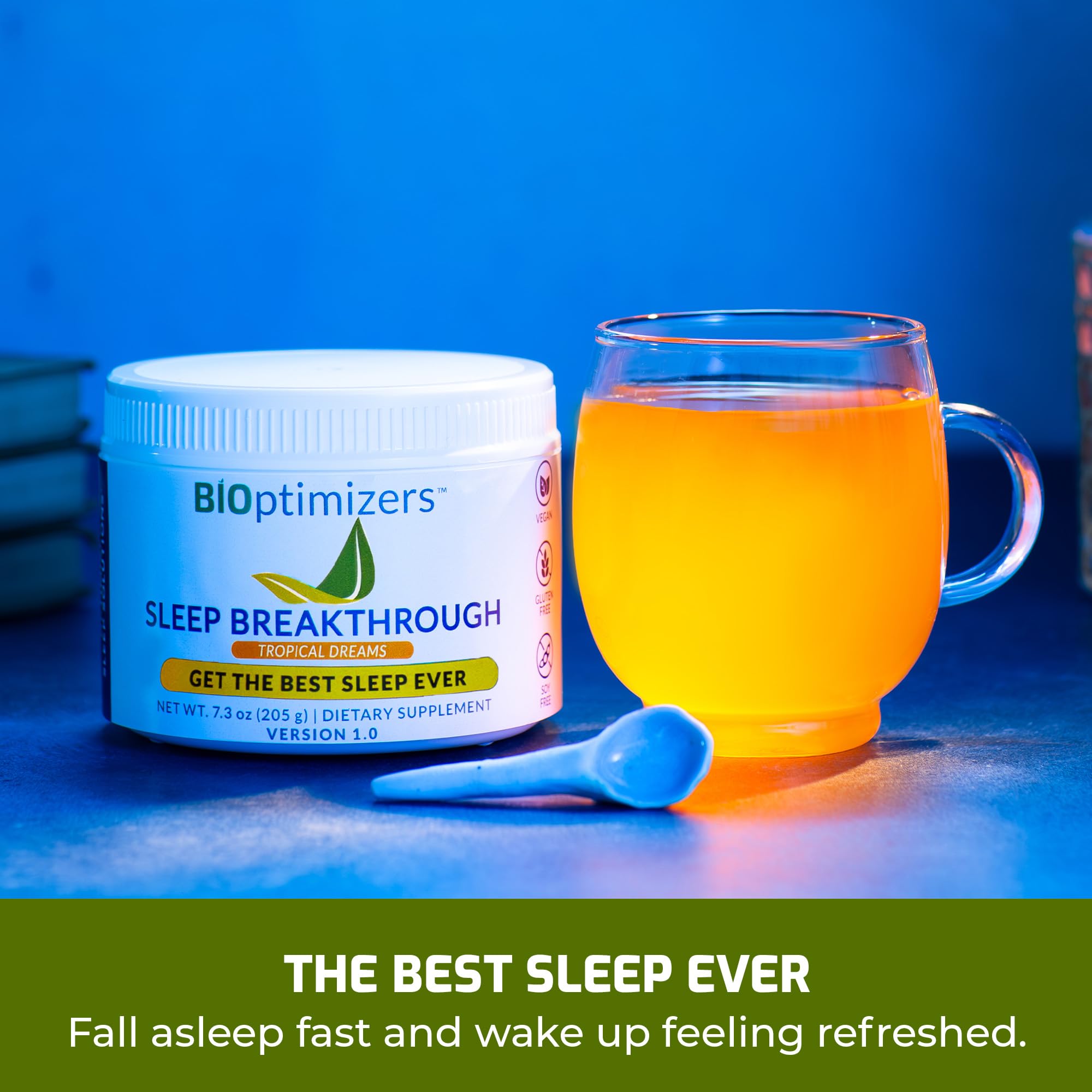 BIOptimizers Sleep Breakthrough scene depicting a nighttime routine for restful sleep