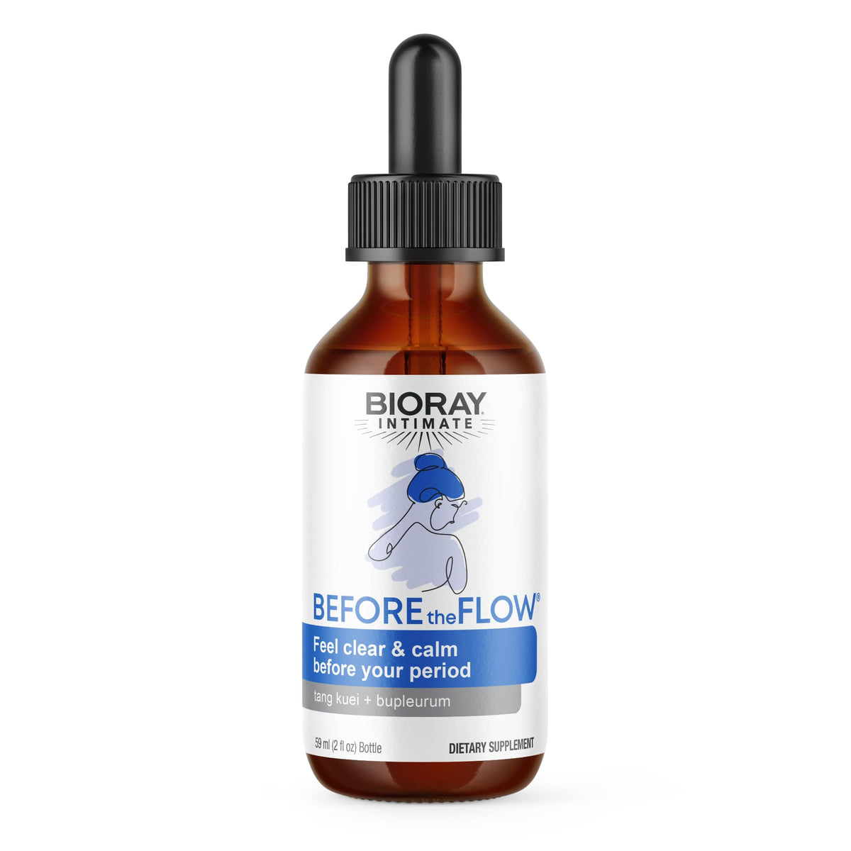 BIORAY Before The Flow 2 oz tincture bottle