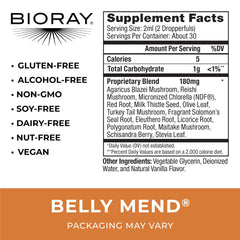 Ingredients of BIORAY Daily Belly Mend probiotic formula