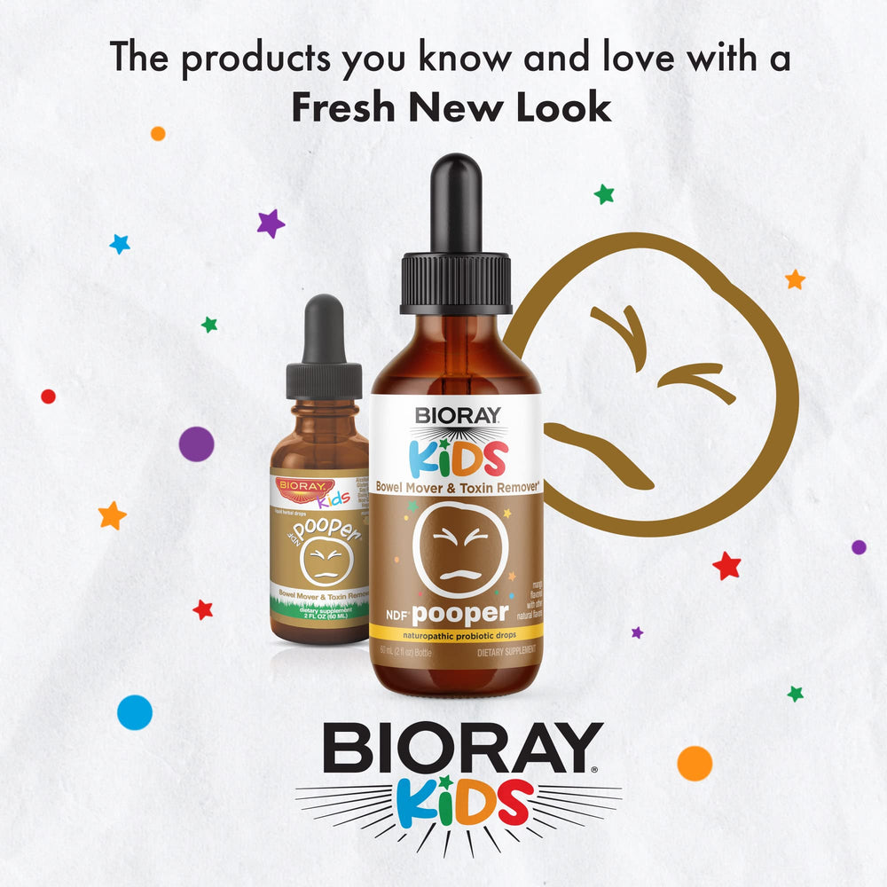 BIORAY Kids NDF Pooper ingredients include probiotics and herbal components.