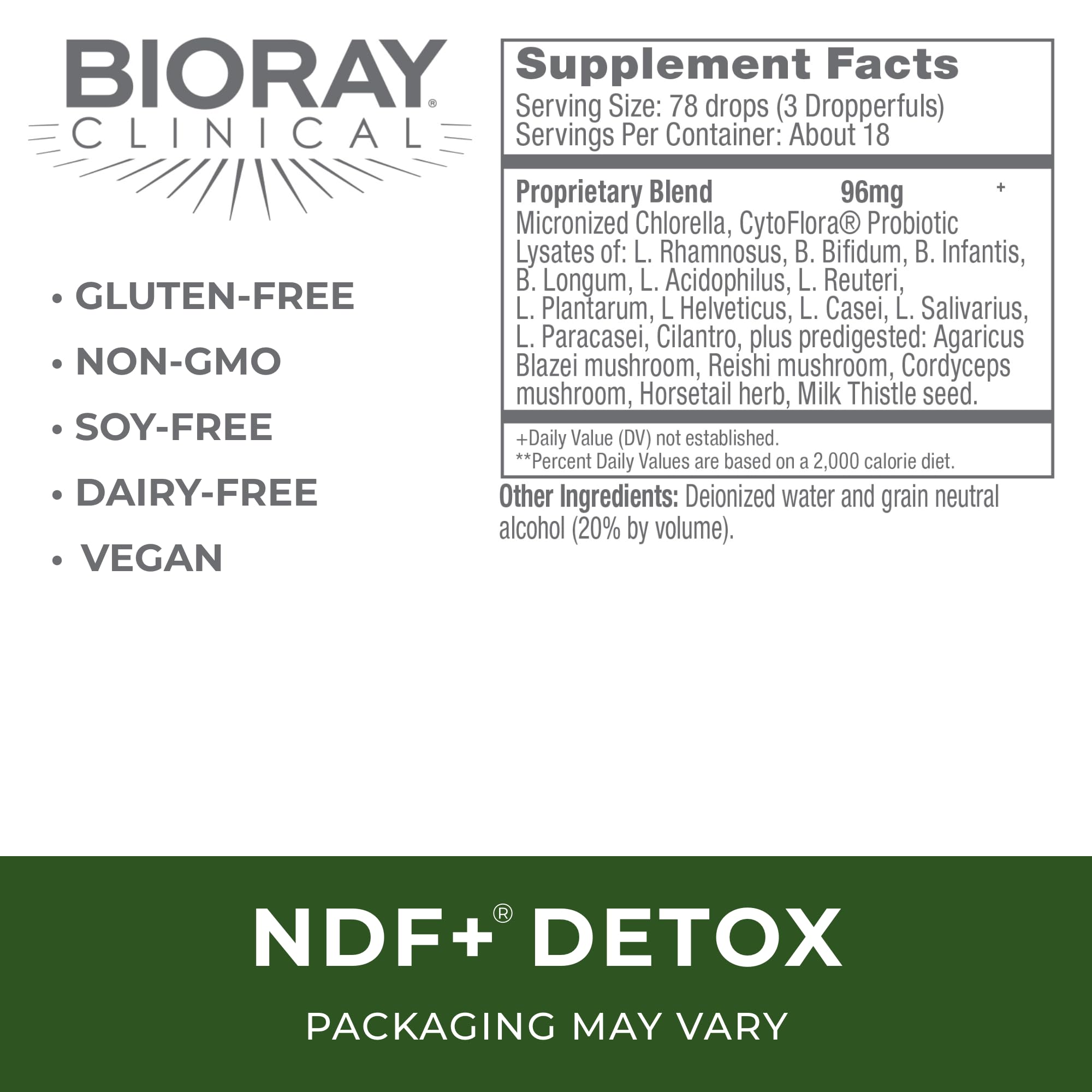 BIORAY NDF Plus product label