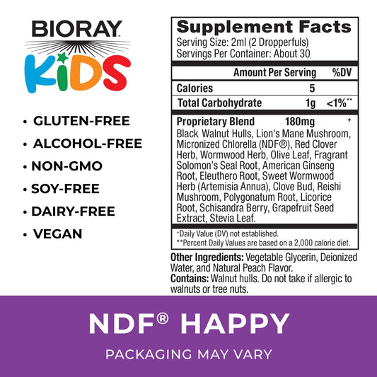 NDF Happy ingredients and benefits illustration