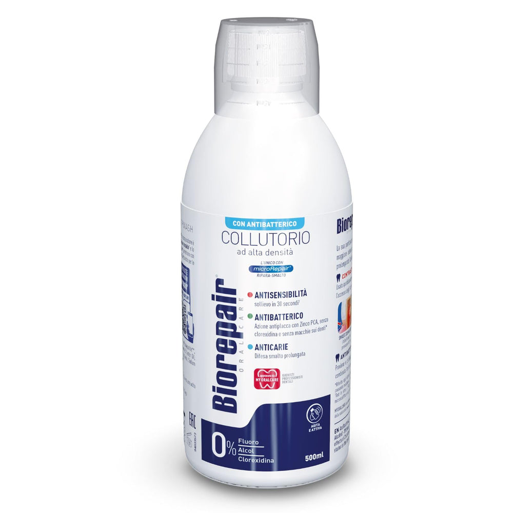 Front view of Biorepair Collutorio Mouthwash bottle