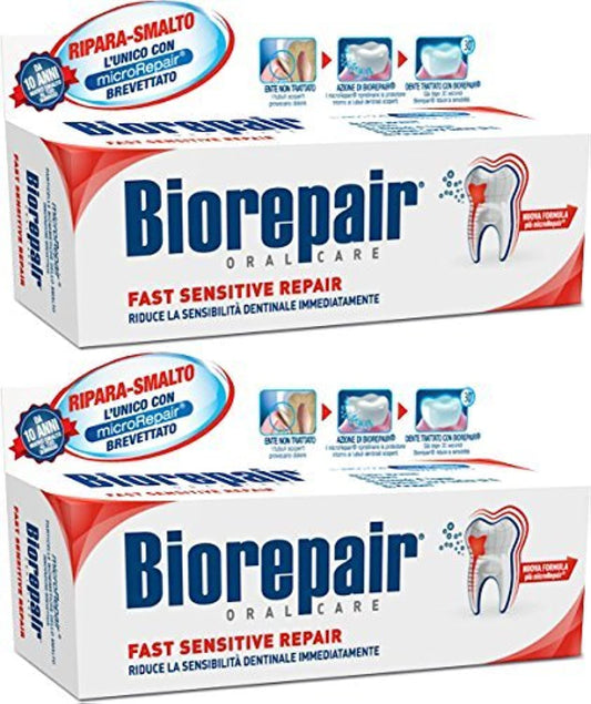 Biorepair enamel repair toothpaste with microRepair – 2x75ml tubes