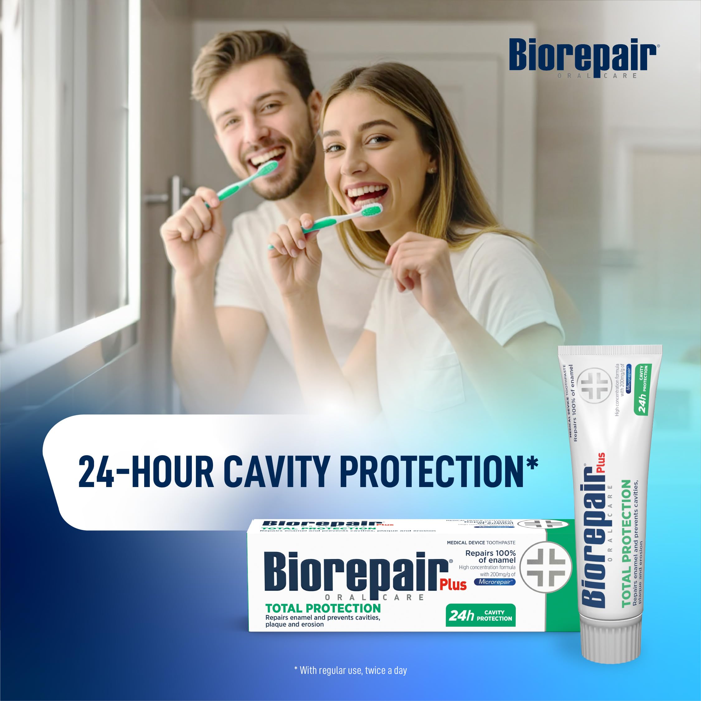 Biorepair Total Protection Plus toothpaste back packaging view