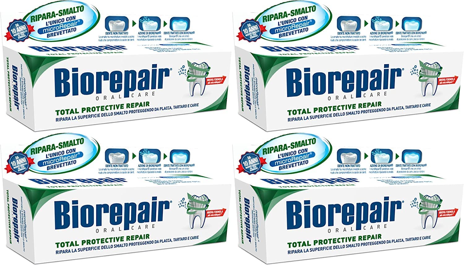 Biorepair Total Protective Repair toothpaste 75ml 4-pack - Italian Import