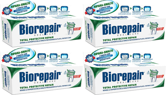 Biorepair enamel repair toothpaste 75ml tubes 4-pack with Italian packaging