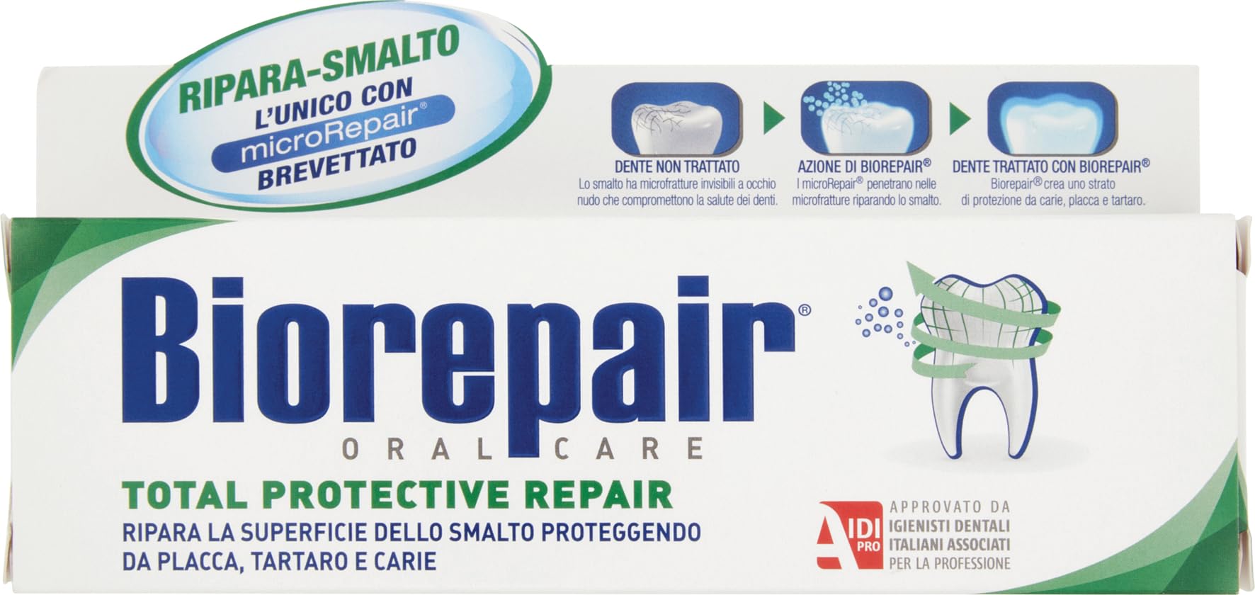 Biorepair toothpaste 75ml tube front view
