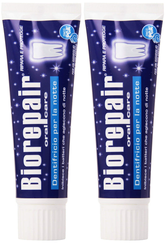 Biorepair Night Repair Toothpaste 75ml Pack of 2 – front view