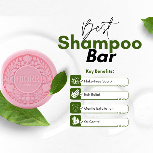 BIORR shampoo bar with shea butter and colloidal oatmeal ingredients