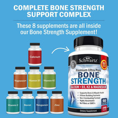 Packaging and front view of BioSchwartz Bone Strength