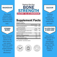 Icons representing vitamin D3 and calcium for bone health
