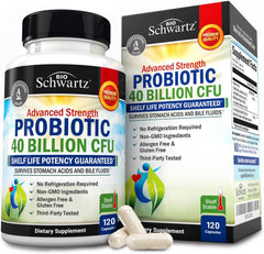 BioSchwartz daily probiotic with astragalus for gut health, 40B CFU, 120-count bottle