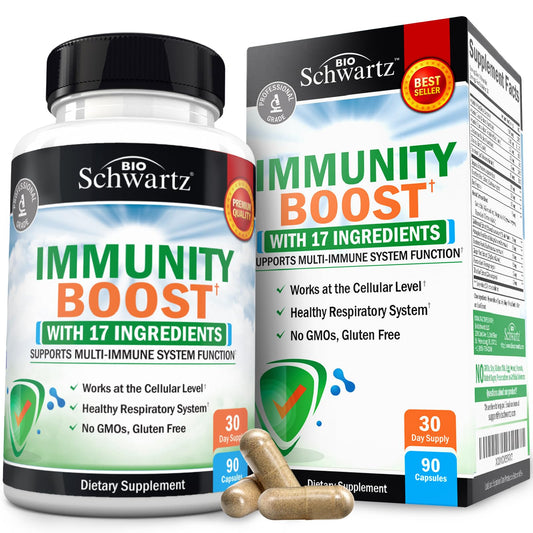 BioSchwartz Immune Support Supplement bottle with Vitamin C and Zinc