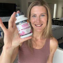 BioSchwartz Menopause Probiotics ingredients chart shows diverse strains for balance.