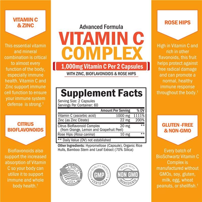 Front view of BioSchwartz Vitamin C Complex packaging