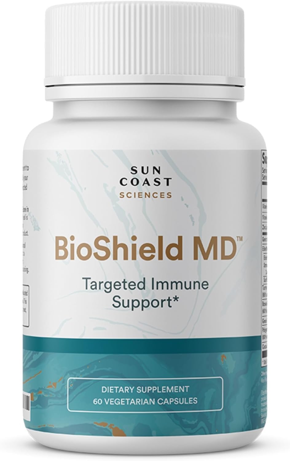 BioShield MD bottle label with Sun Coast Sciences branding
