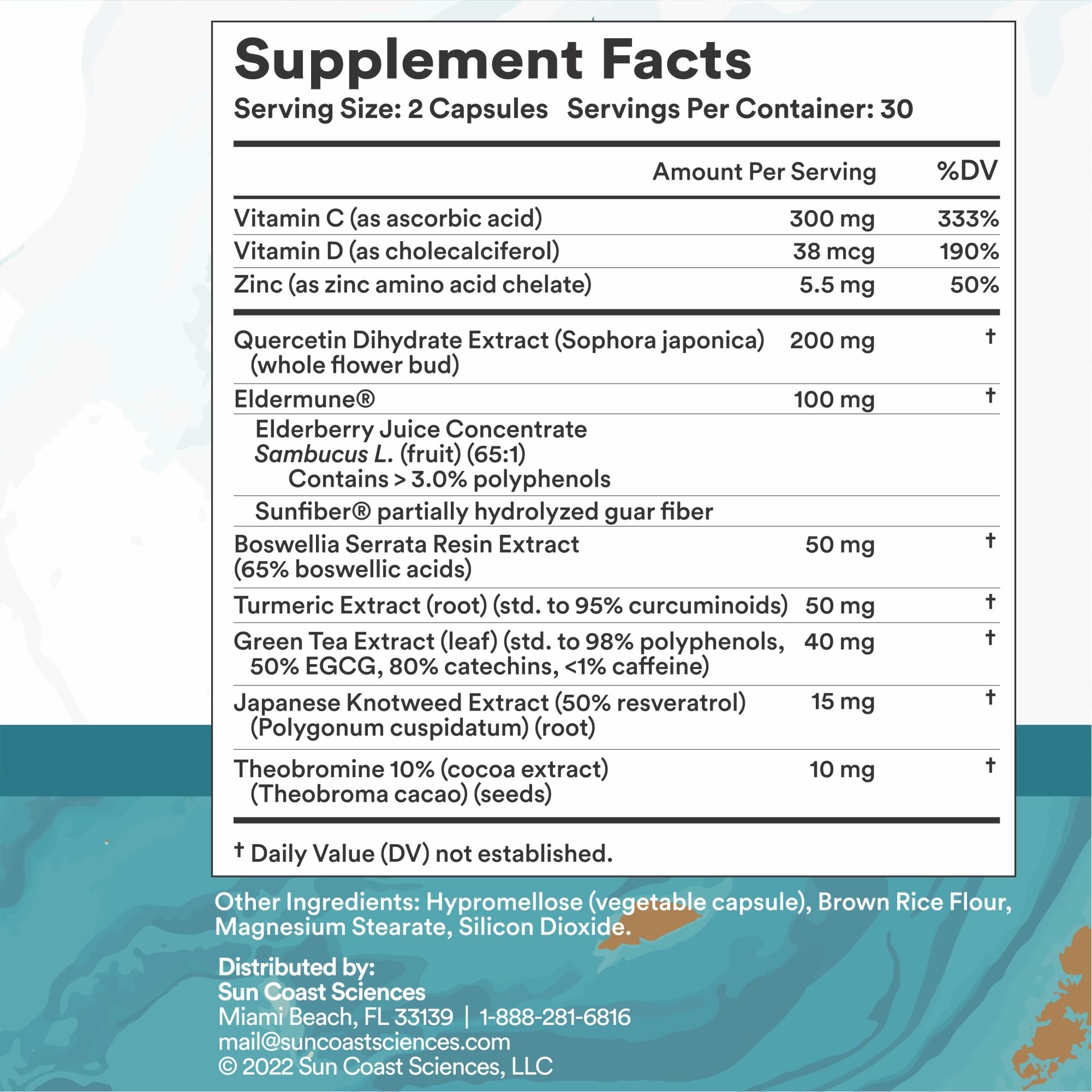 Infographic showing Vitamin C, Vitamin D and Zinc ingredients