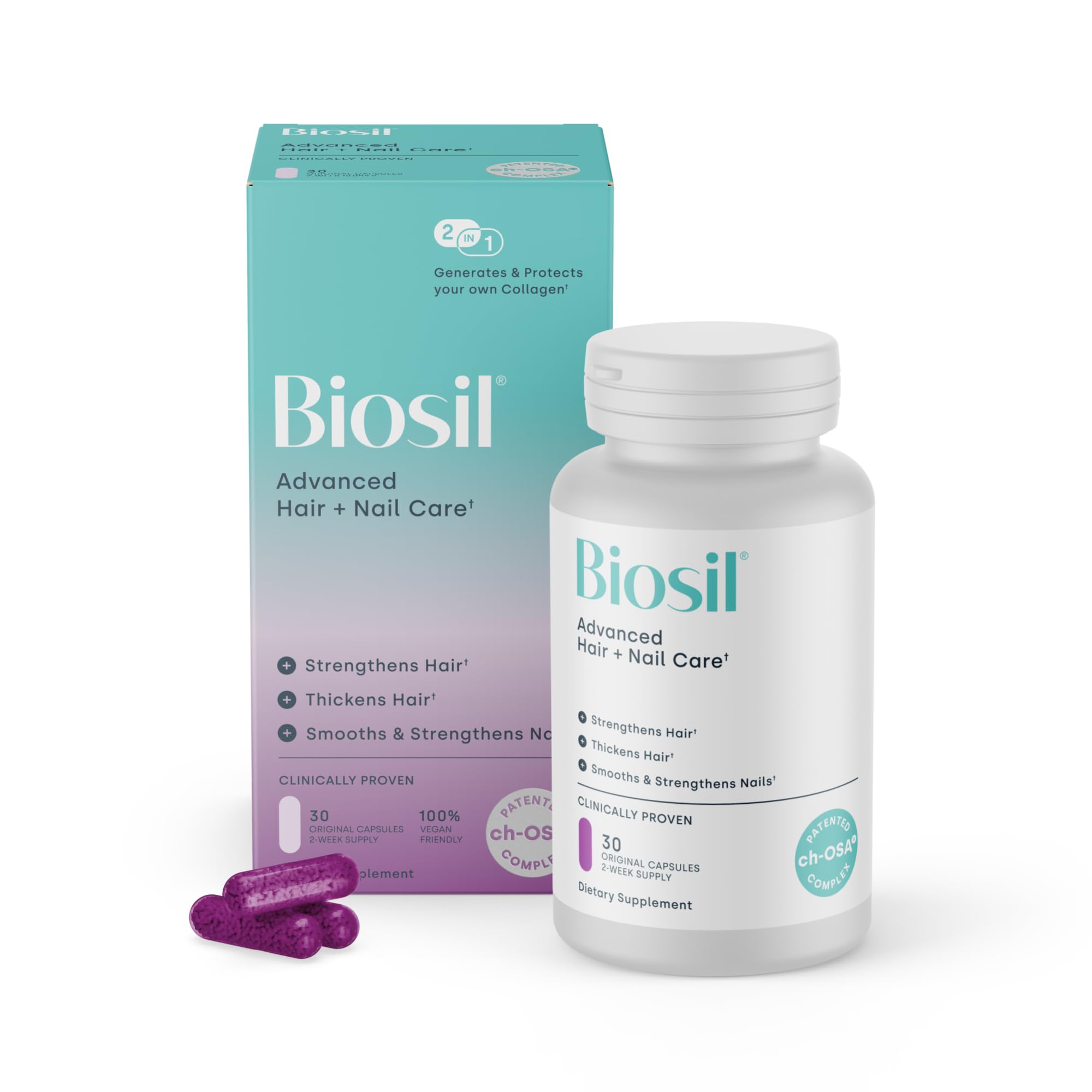 Biosil Advanced Hair + Nail Care bottle with label