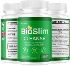 BioSlim Cleanse Capsules 2-Pack bottle back/side view with label
