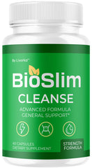 Front view of BioSlim Cleanse Capsules bottle with 60 capsules