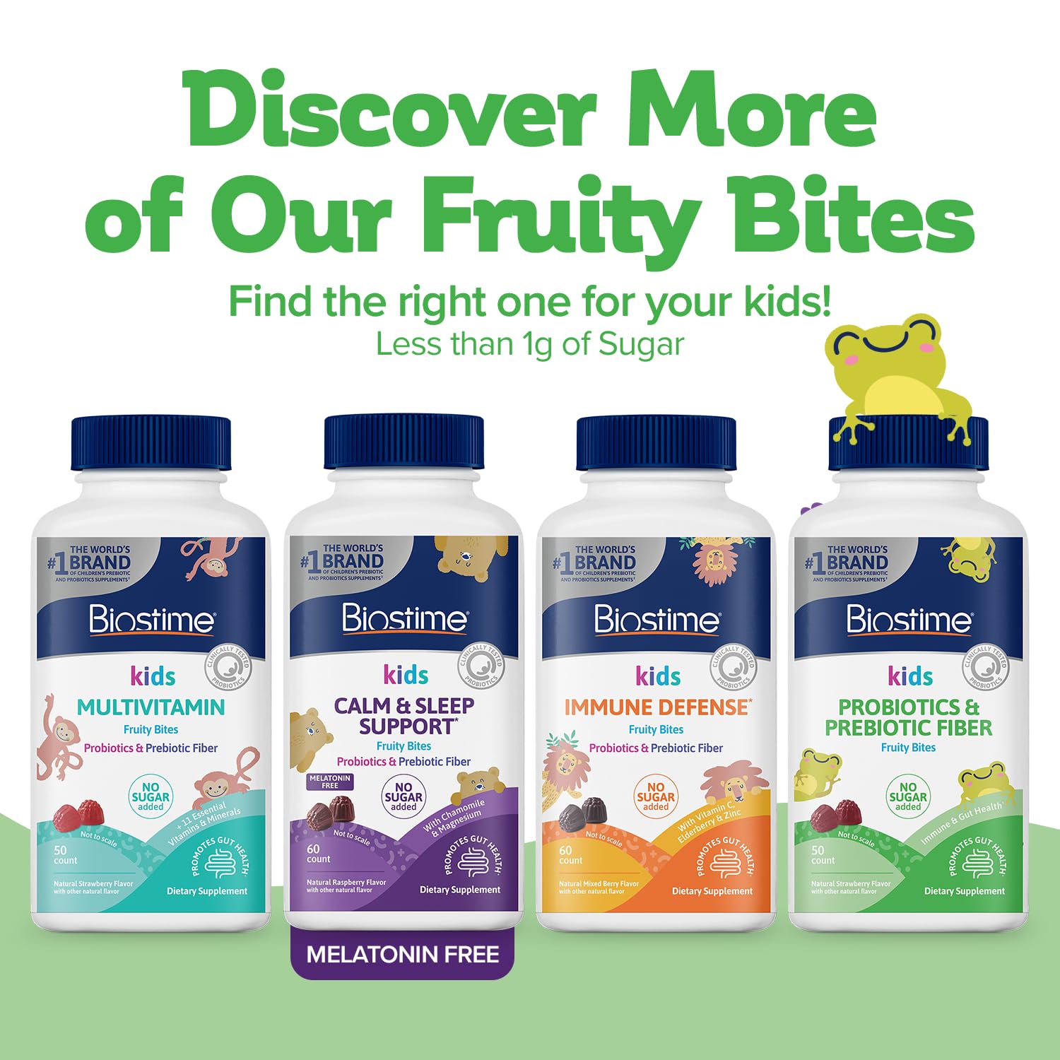 Serving of Biostime Kids Gummies fruity bites