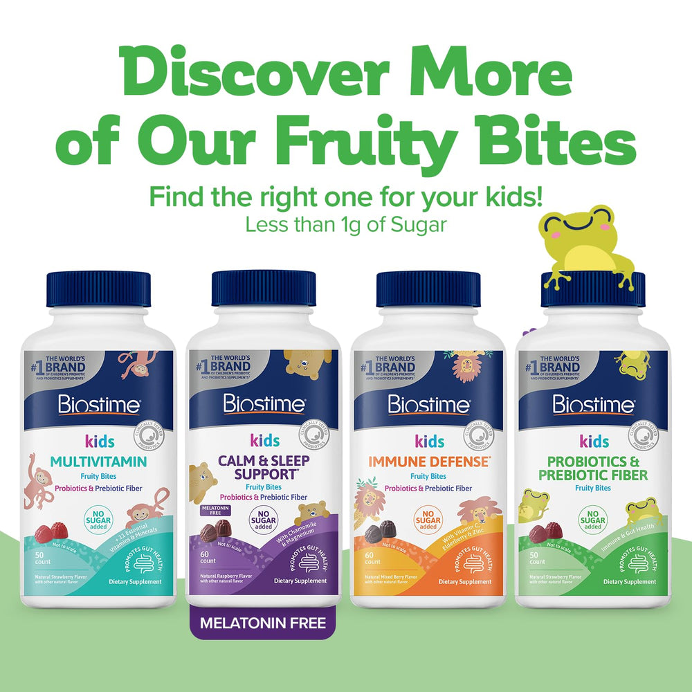 Serving of Biostime Kids Gummies fruity bites