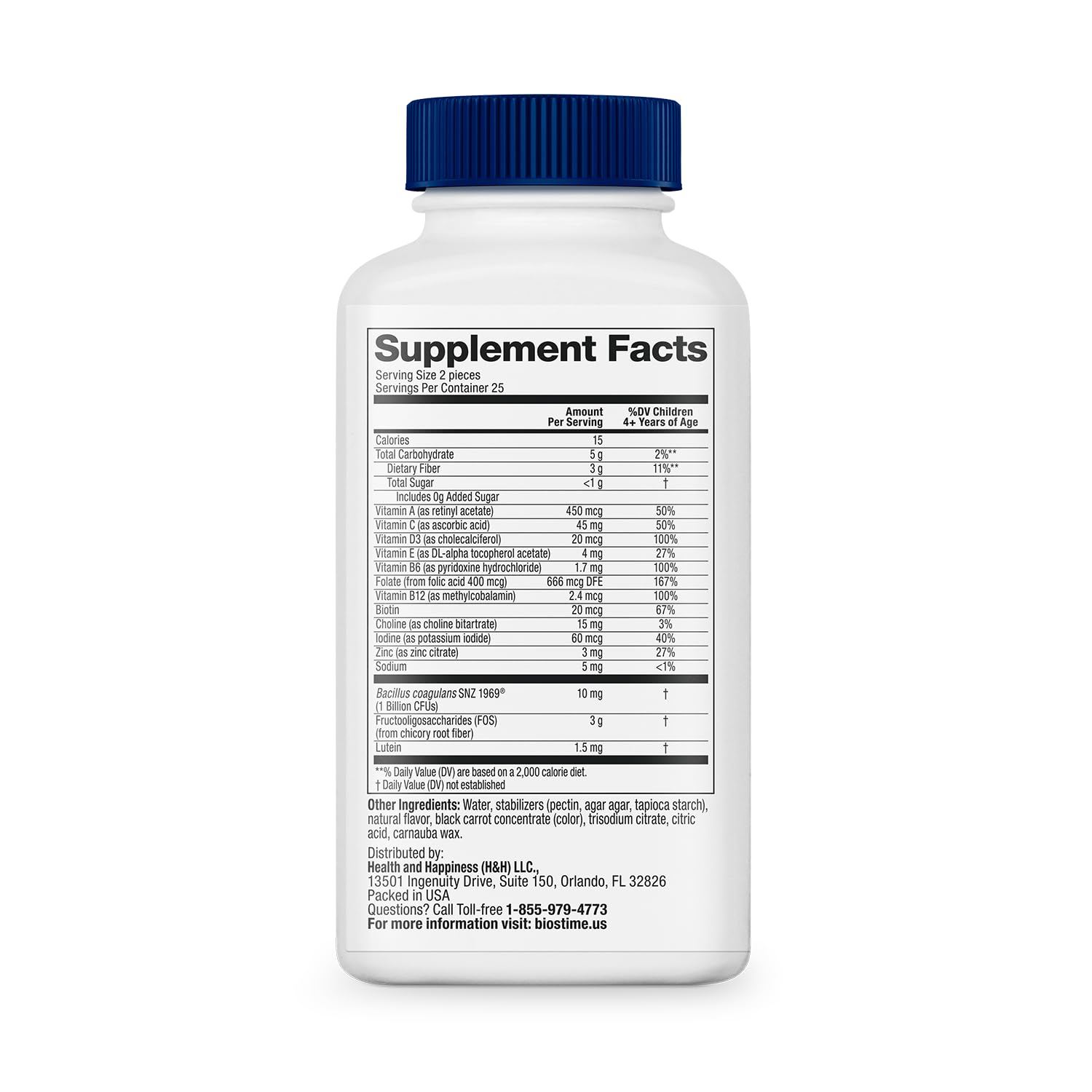 Gummies featuring lutein for blue light protection and eye health