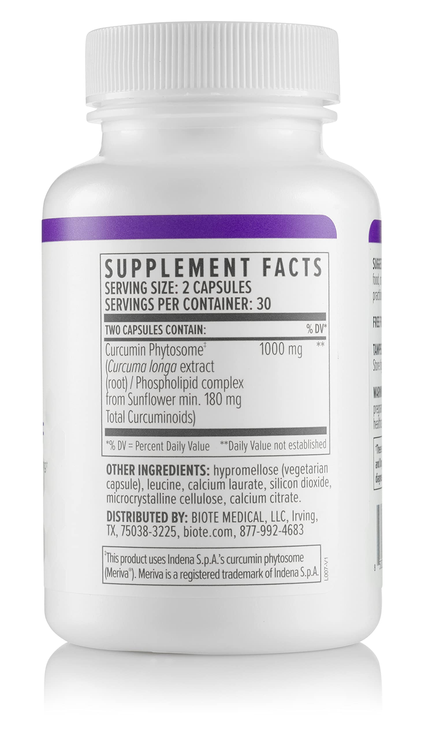 Biote Curcumin SF ingredients and formulation