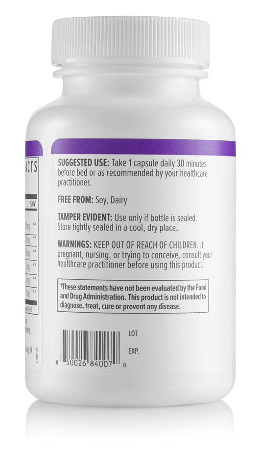 Close-up labeled bottle of Biote Best Night's Sleep capsules