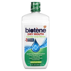 Biotene Mild Mint Moisturizing Gentle Oral Rinse bottle, 16 oz