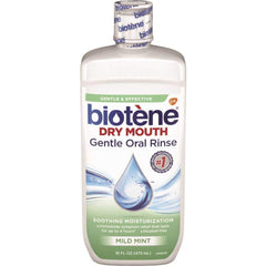 Biotène Moisturizing Oral Rinse Mild Mint 16 fl oz bottle - front view