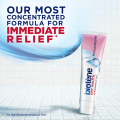 Close-up of Biotene OralBalance Moisturizing Gel label