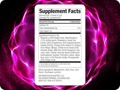 Biotest Superfood blueberry ellagitannins powder supports daily wellness in smoothies.