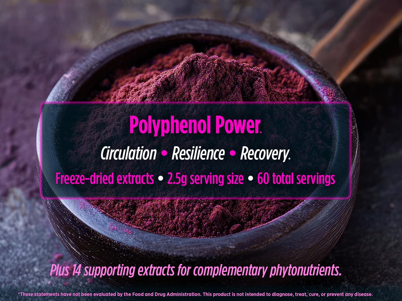Biotest Superfood serving scoop demonstrates correct daily dose.
