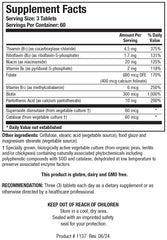 Close-up of gluten-free label on Bio-3B-G bottle