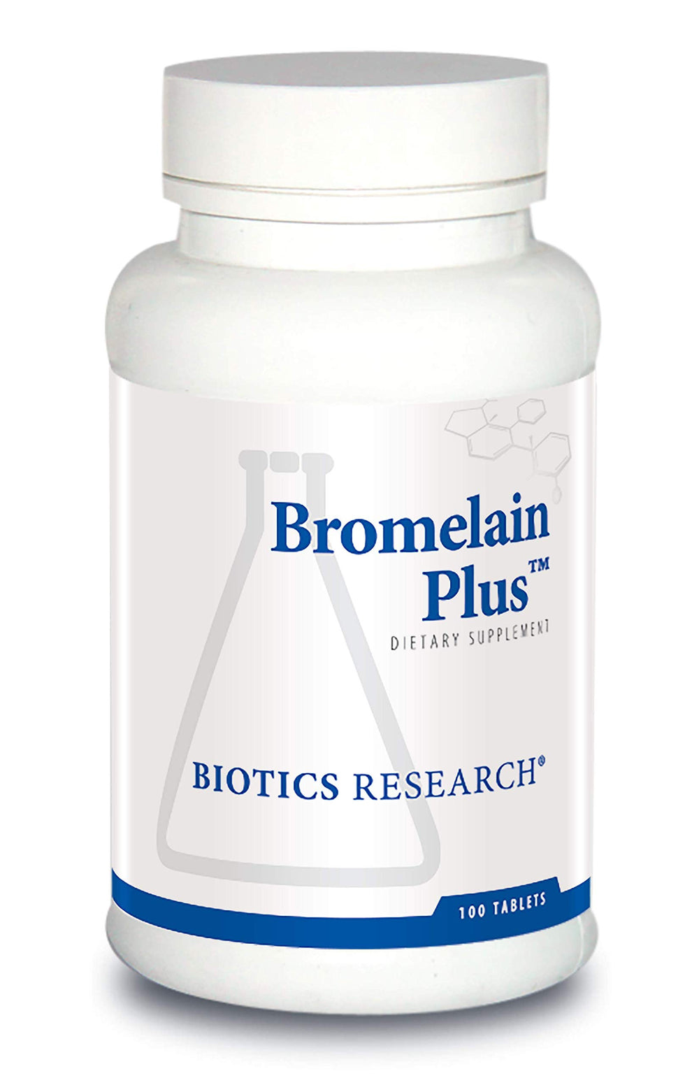 Biotics Bromelain Plus lactose-free digestive support bottle label