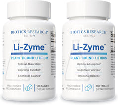 Biotics Li Zyme 50 mcg lithium bottle on white background