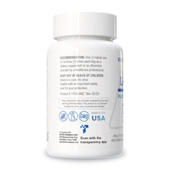 Back label with supplement facts for Li Zyme