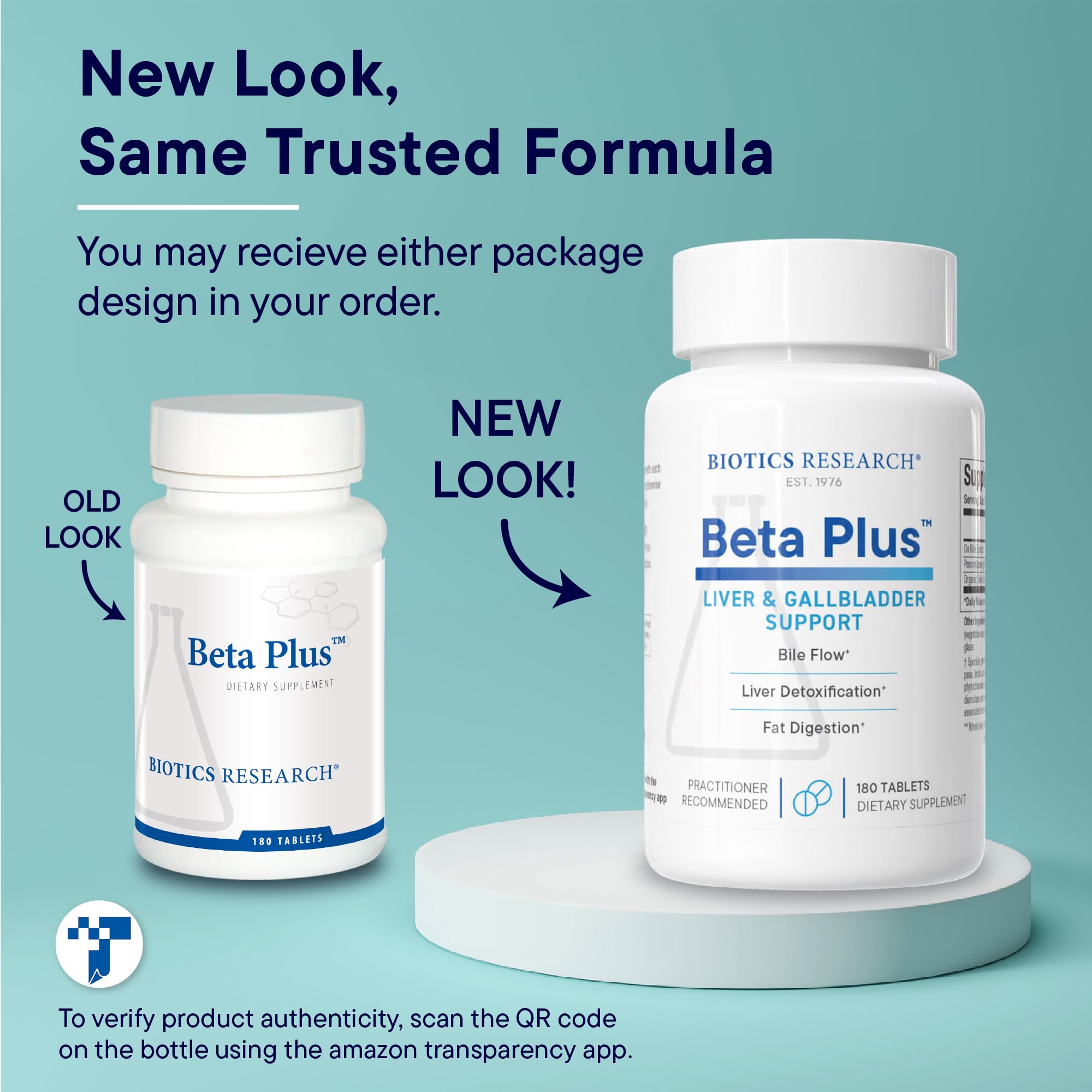 Made in USA label on Biotics Research Beta-Plus packaging