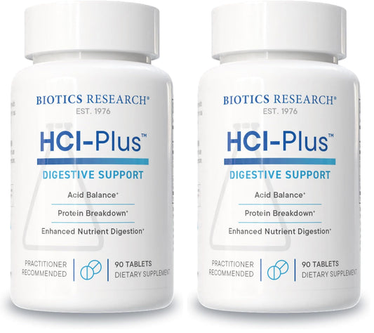 Biotics Research HCl Plus bottle on white background