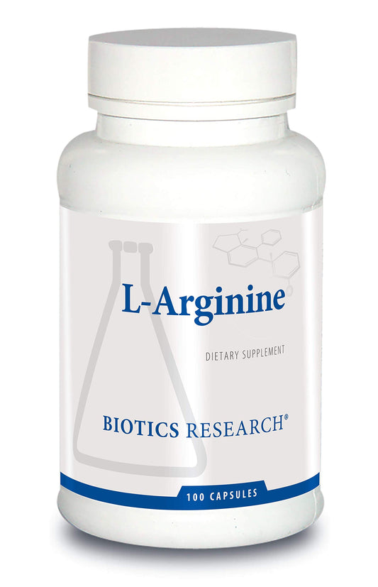 Biotics Research L Arginine bottle and label