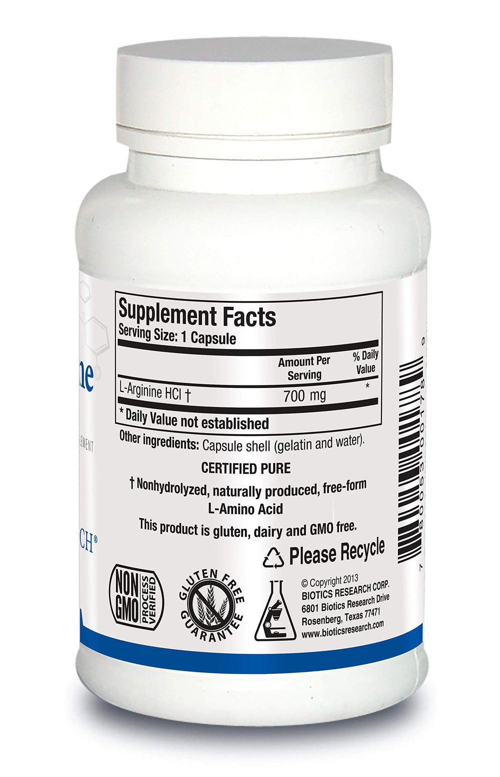 Close-up of L Arginine capsules