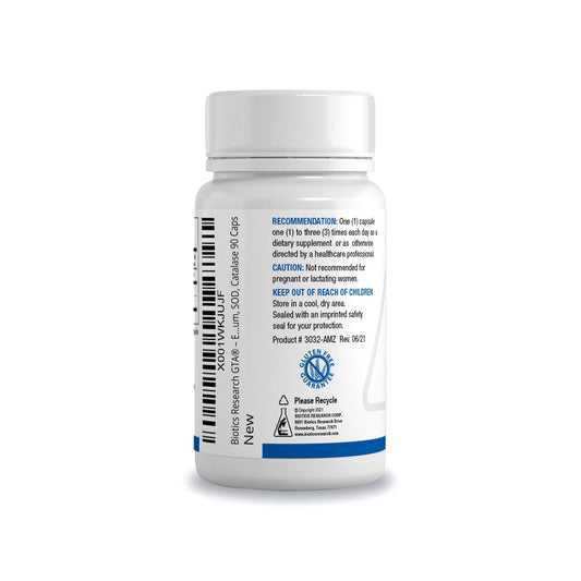 Biotics GTA bottle back label
