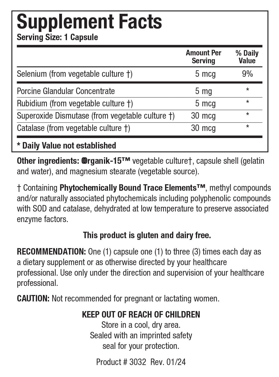 Biotics GTA phytochemically bound trace elements
