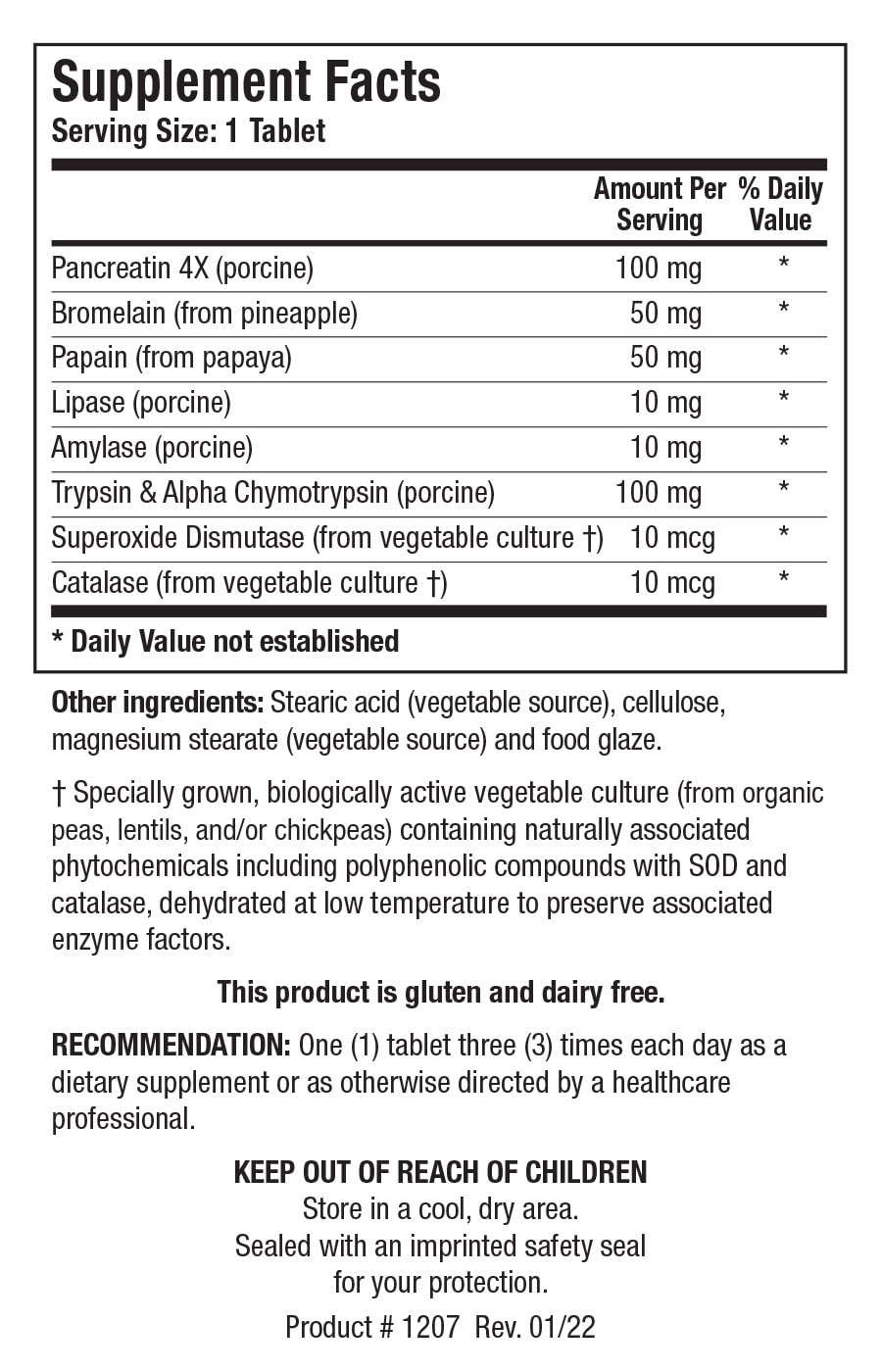 Intenzyme Forte tablets with proteolytic enzyme blend illustration